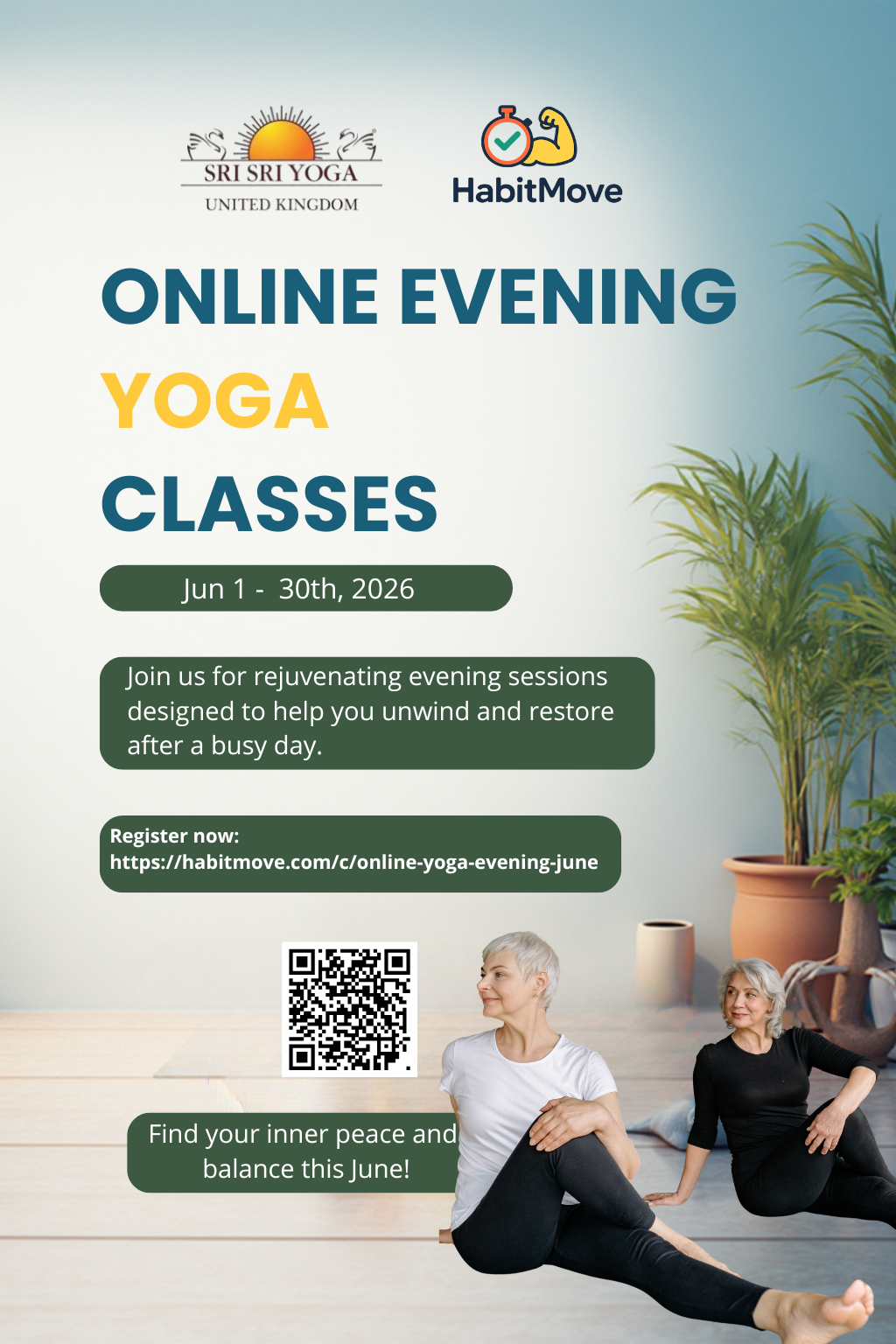 Online Yoga evening June